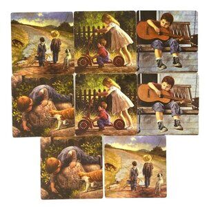 Boys Town Vintage Thank You Coasters Set Of 8 Double-Sided Full Color Nostalgic